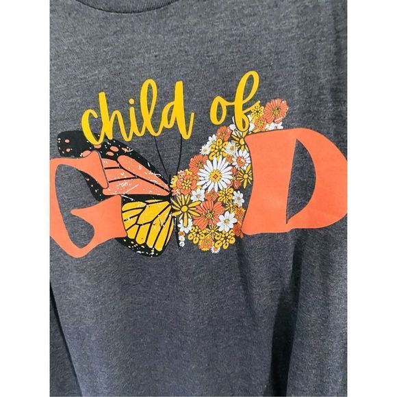 Pre-Owned Child Of God Butterfly Graphic T-Shirt Size Large - Picture 3 of 7